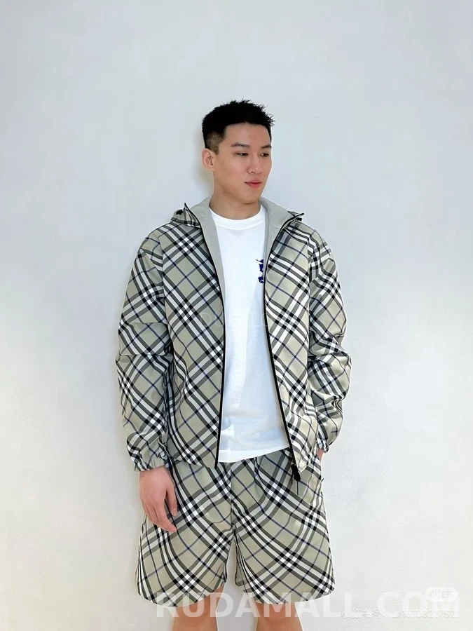 버버리 버버리 전투마 격자무늬 양면 자켓 상세 이미지