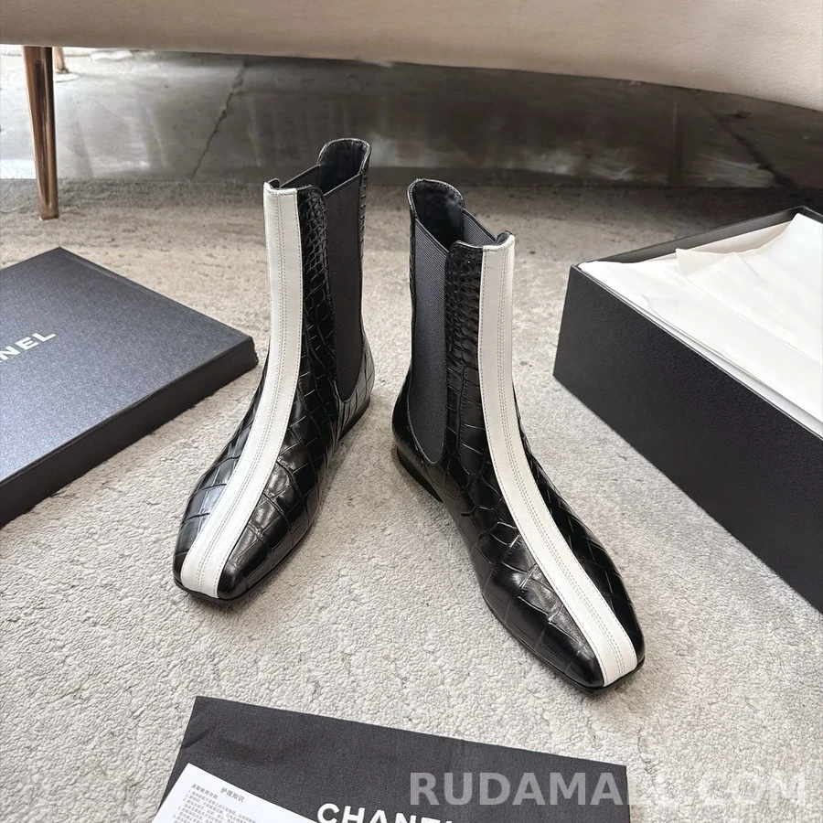 샤넬 샤넬 투톤 악어엠보 첼시 부츠 상세 이미지