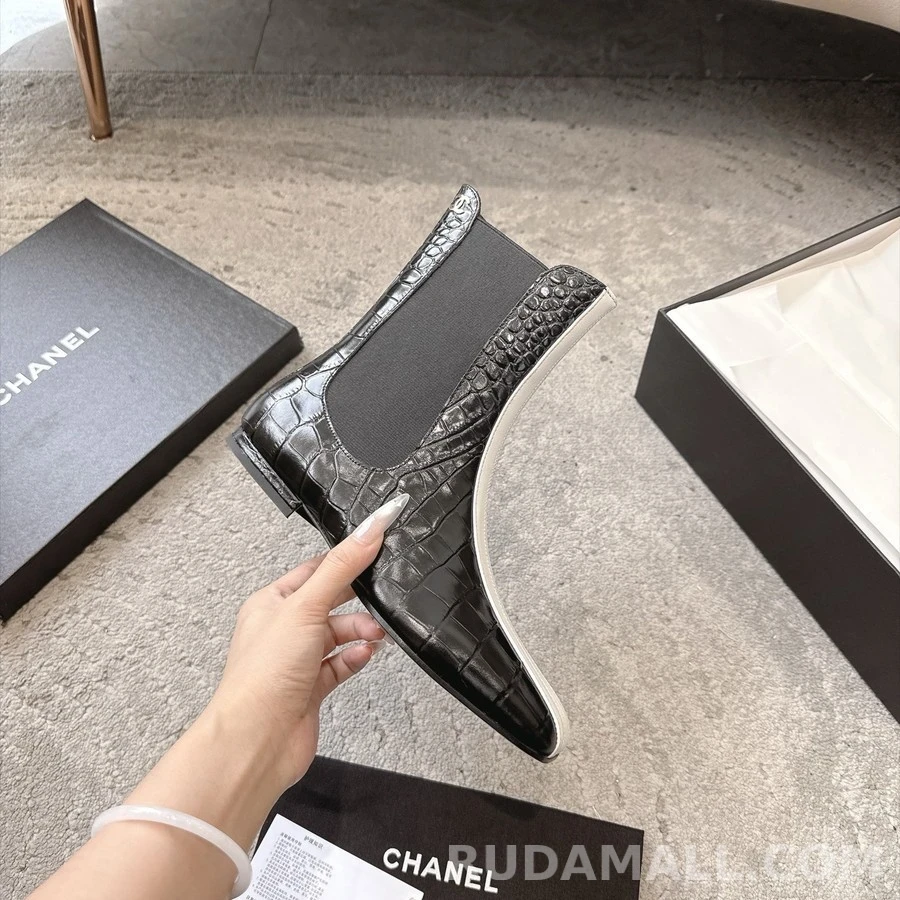 샤넬 샤넬 투톤 악어엠보 첼시 부츠 상세 이미지