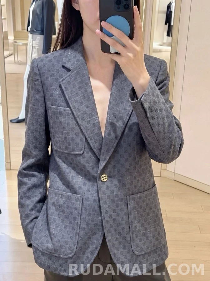 루이비통 루이비통 체크 패턴 싱글 블레이저 상세 이미지