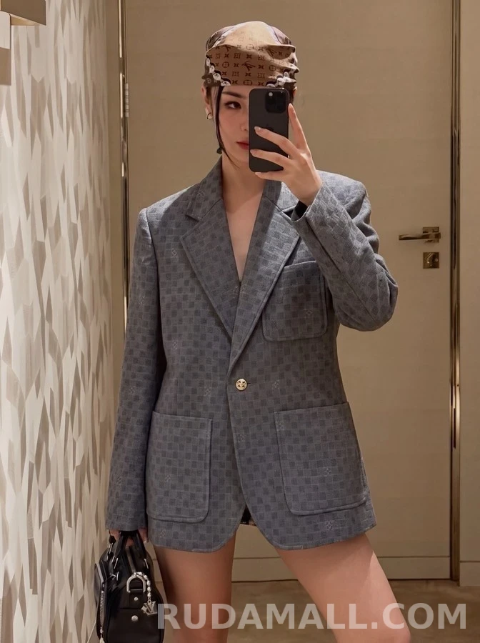 루이비통 루이비통 체크 패턴 싱글 블레이저 상세 이미지