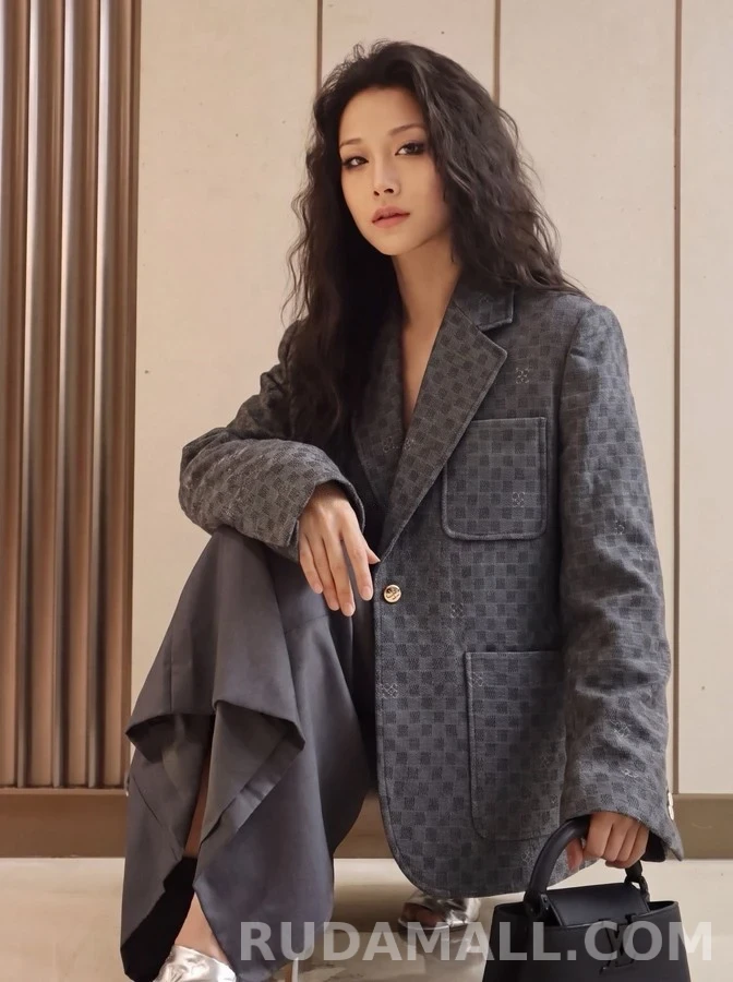 루이비통 루이비통 체크 패턴 싱글 블레이저 상세 이미지