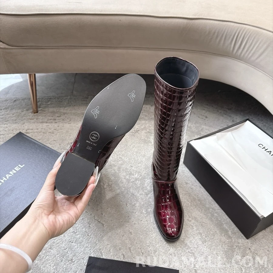 샤넬 샤넬 악어엠보 롱 부츠 상세 이미지