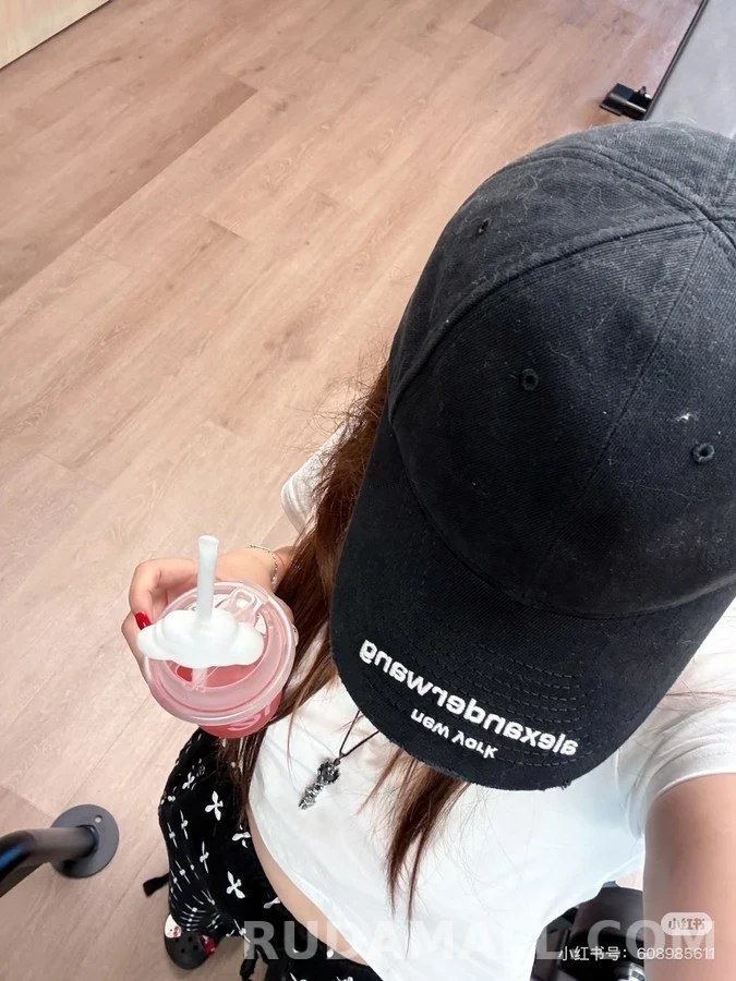 알렉산더 왕 알렉산더 왕 빈티지 로고 자수 야구모자 상세 이미지
