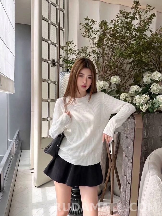 샤넬 샤넬 로고 리브드 니트 상세 이미지