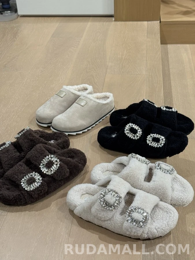 로저 비비에 로저비비에 큐빅 장식 양모 뮬 상세 이미지