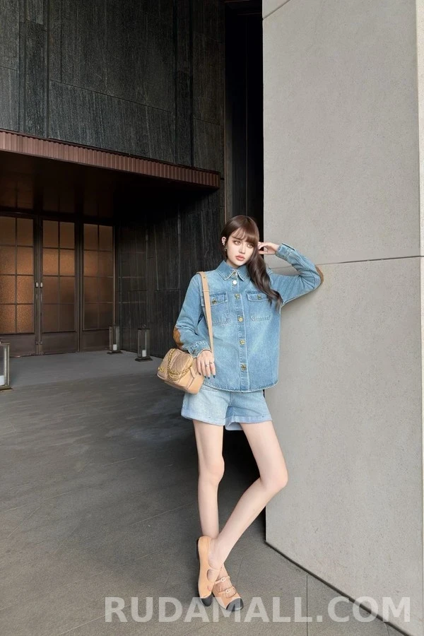 샤넬 샤넬 로고 데님 셔츠 상세 이미지