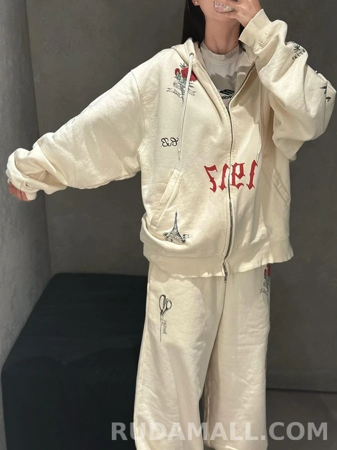 발렌시아가 발렌시아가 타투 그래픽 후드 집업 상세 이미지