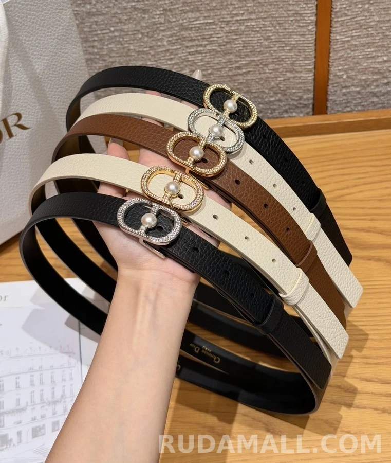 디올 디올 로고 펄 장식 벨트 상세 이미지