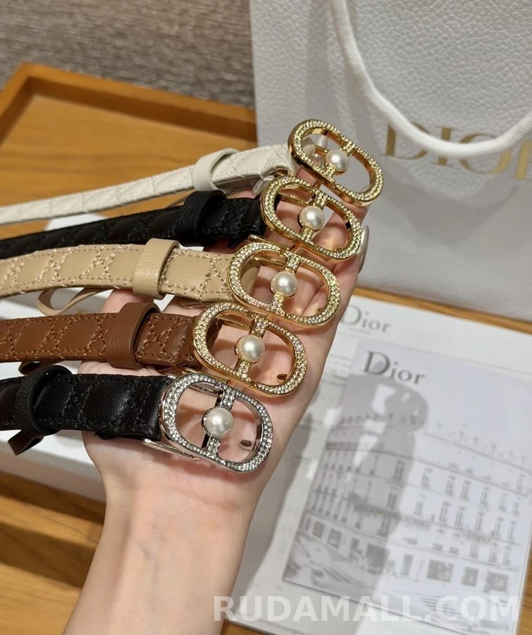디올 디올 퀼팅 로고 펄 벨트 상세 이미지