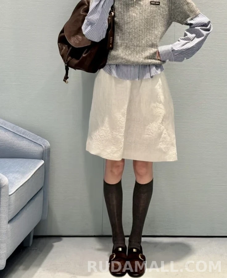 미우미우 미우미우 버클 스웨이드 블록힐 로퍼 상세 이미지