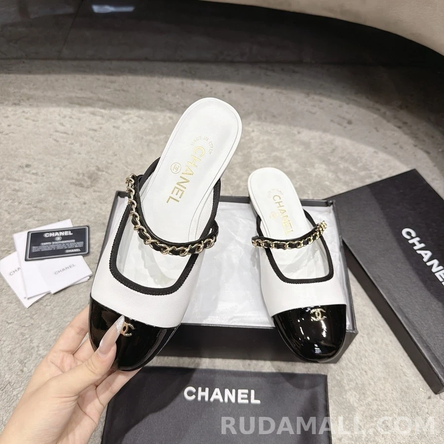 샤넬 샤넬 체인 투톤 메리제인 뮬 상세 이미지