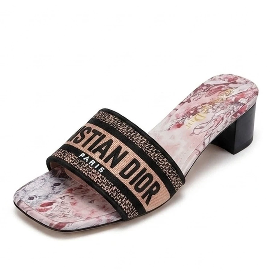 디올 디올 Dway 로고 자수 힐 샌들 상세 이미지