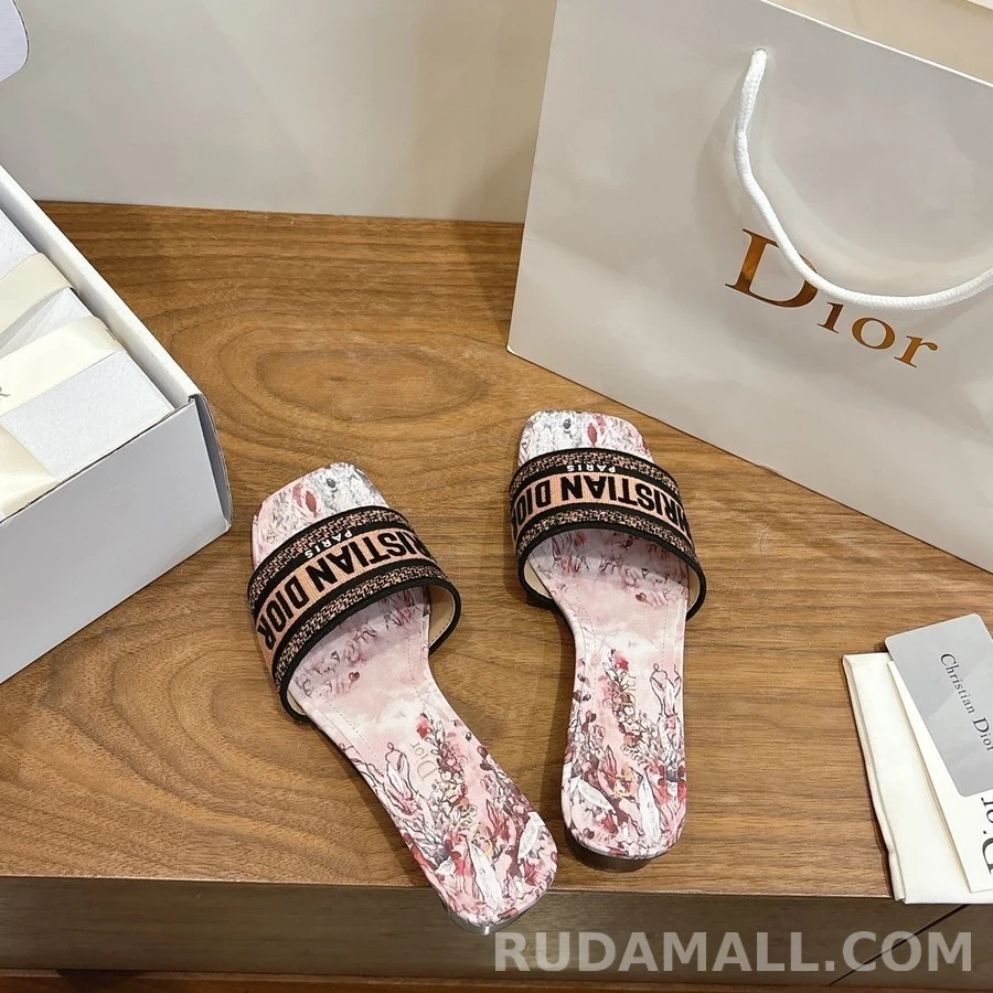 디올 디올 Dway 로고 자수 힐 샌들 상세 이미지