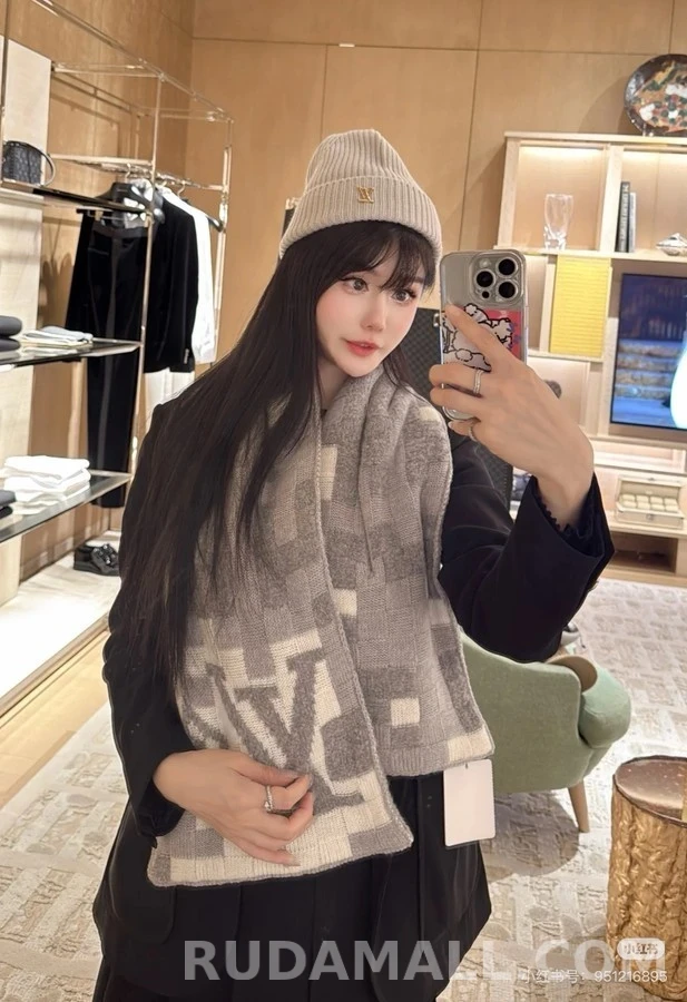 루이비통 루이비통 다미에 로고 더블 스카프 상세 이미지