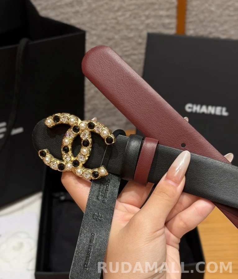 샤넬 샤넬 로고 진주 장식 벨트 상세 이미지
