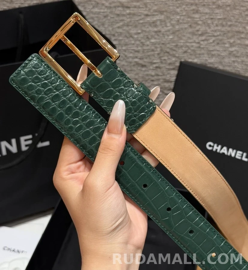 샤넬 샤넬 악어 엠보싱 벨트 상세 이미지