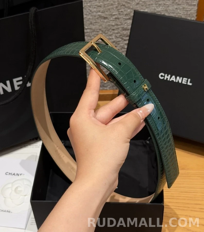 샤넬 샤넬 악어 엠보싱 벨트 상세 이미지
