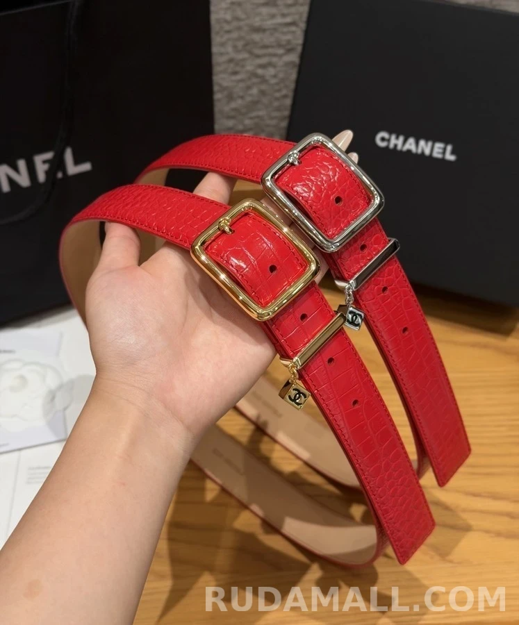 샤넬 샤넬 크로커다일 엠보 벨트 상세 이미지