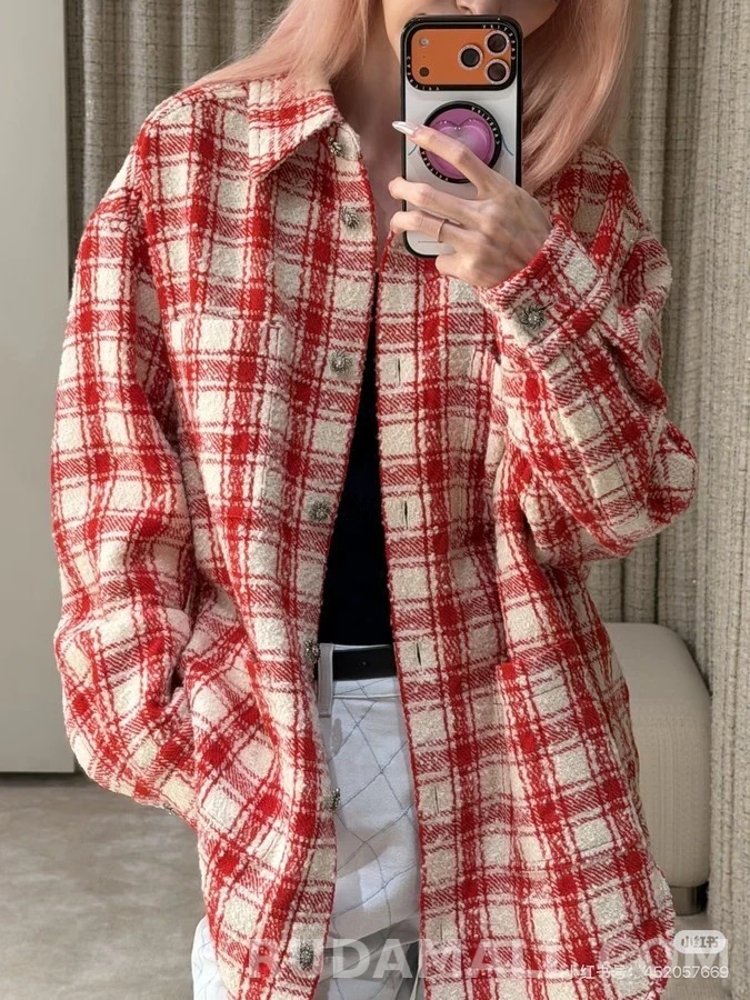 샤넬 샤넬 체크 울 셔츠 상세 이미지