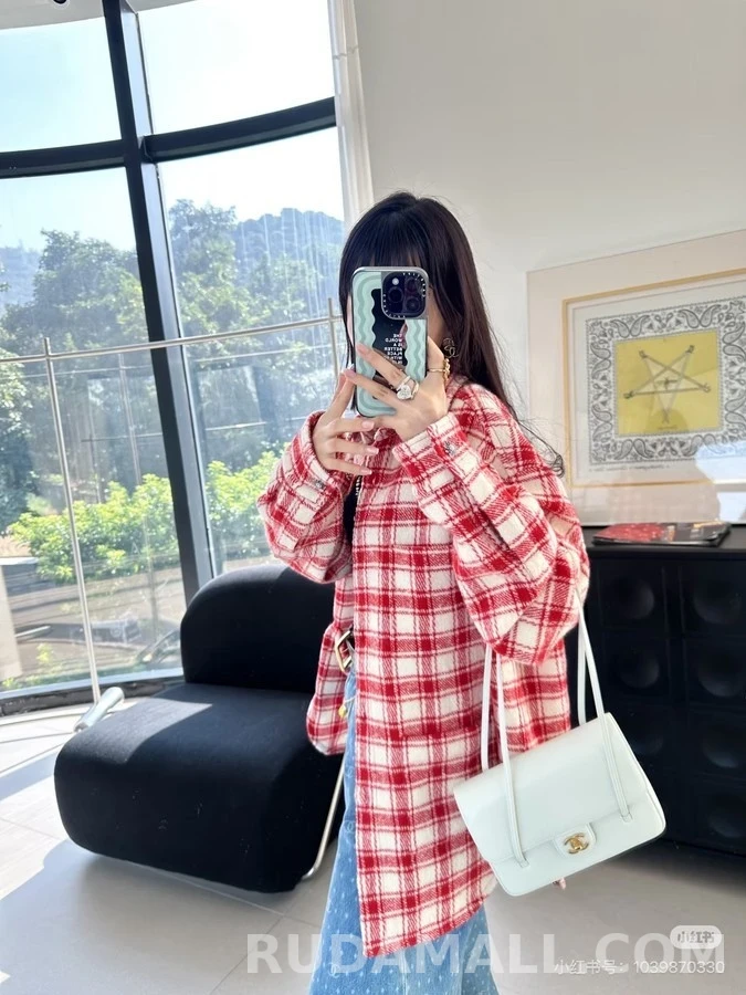 샤넬 샤넬 체크 울 셔츠 상세 이미지