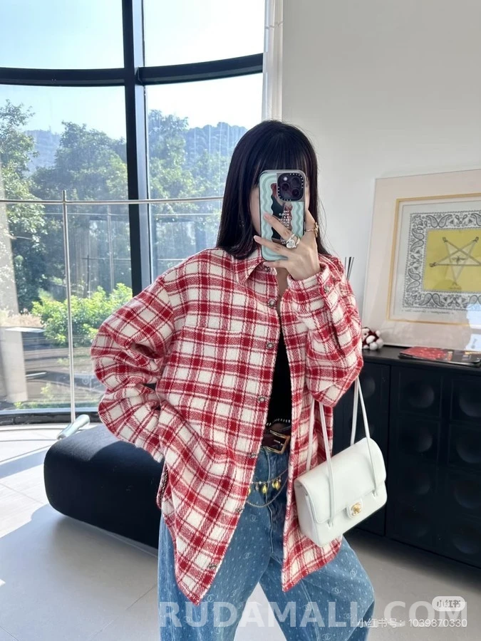 샤넬 샤넬 체크 울 셔츠 상세 이미지