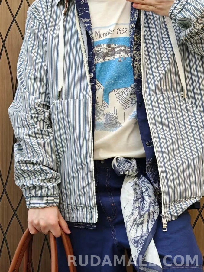 몽클레어 몽클레어 스트라이프 디태처블 후드 셔츠 상세 이미지