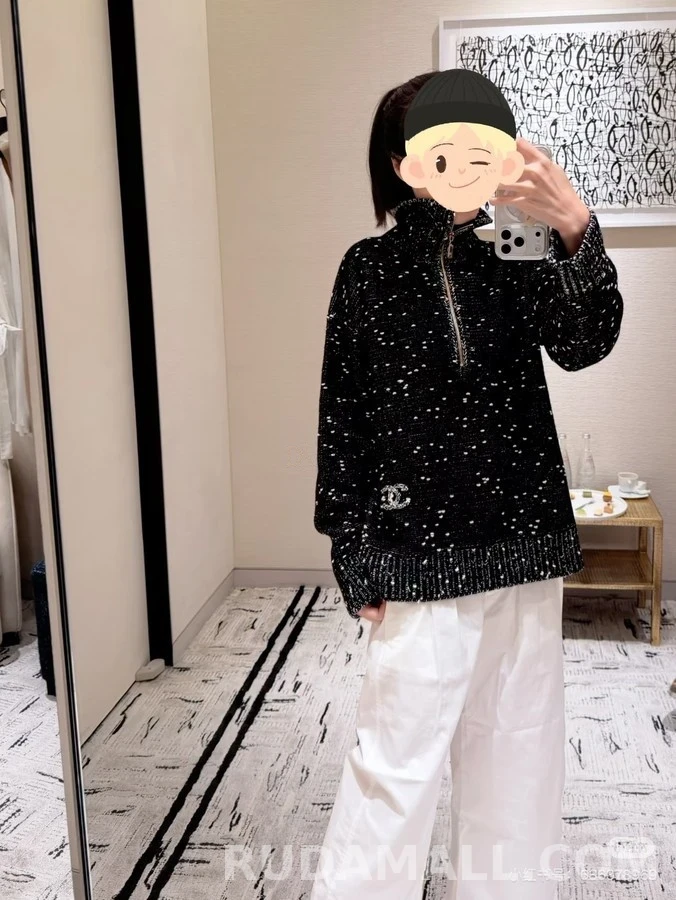 샤넬 샤넬 스페클 하프집업 니트 상세 이미지