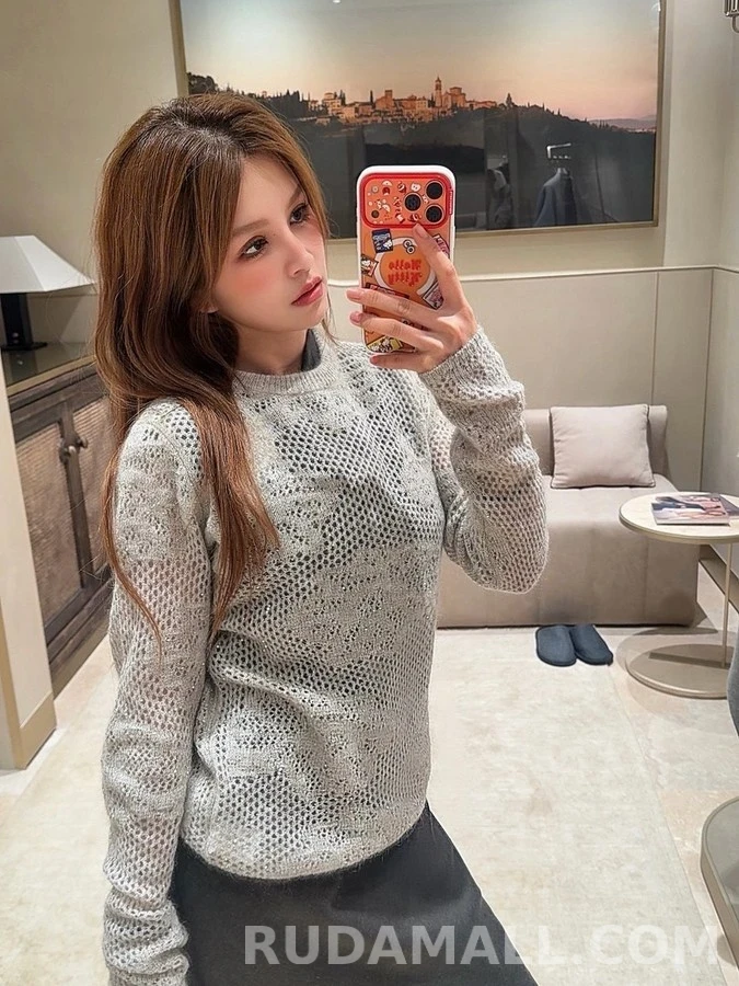 브루넬로 쿠치넬리 브루넬로 쿠치넬리 스파클 플라워 오픈워크 니트 상세 이미지