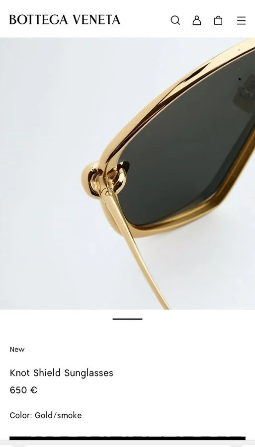 보테가베네타 보테가 베네타 장식 실드 선글라스 상세 이미지