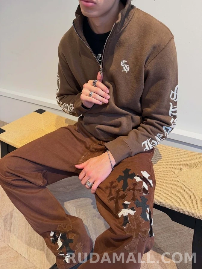 크롬하츠 크롬하츠 레터링 자수 하프집업 맨투맨 상세 이미지