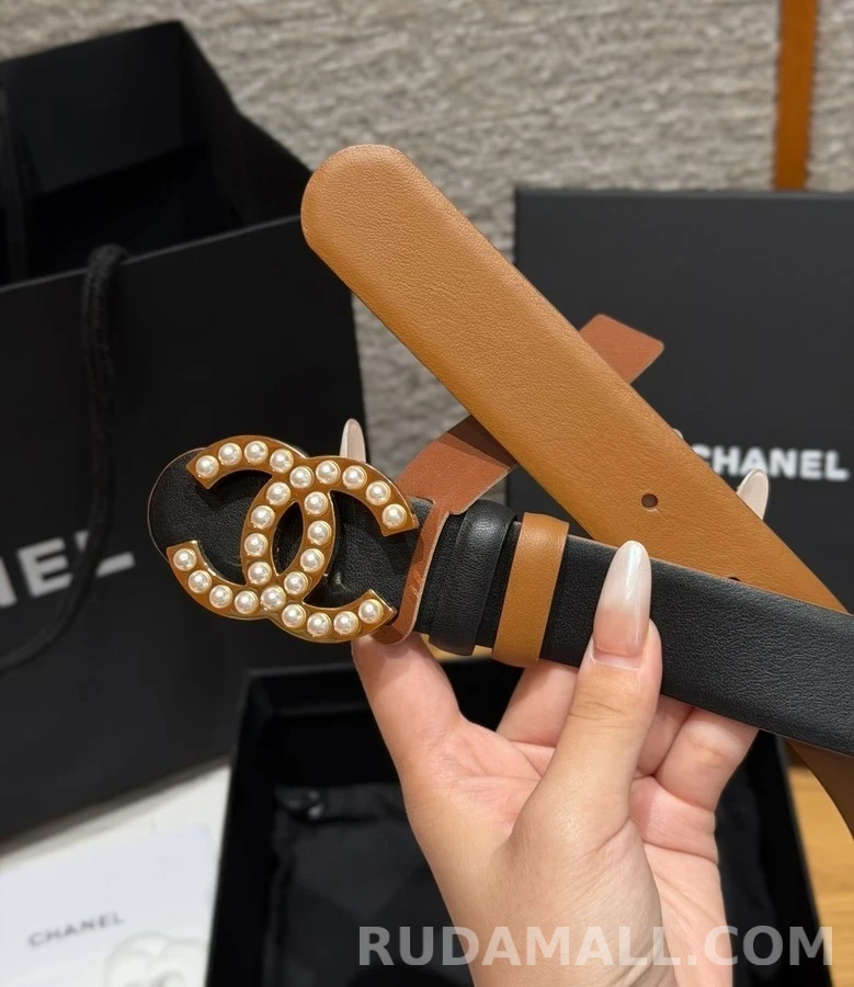 샤넬 샤넬 진주 로고 리버시블 벨트 상세 이미지