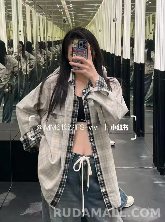 메종 마르지엘라 메종마르지엘라 그리드 체크 리버서블 셔츠 상세 이미지