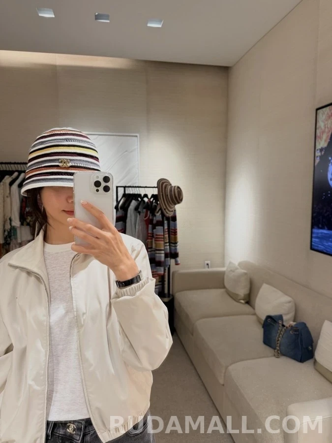 샤넬 샤넬 레트로 스트라이프 버킷햇 상세 이미지