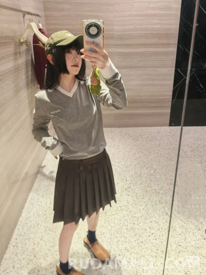미우미우 미우미우 배색 카라 긴팔 티셔츠 상세 이미지