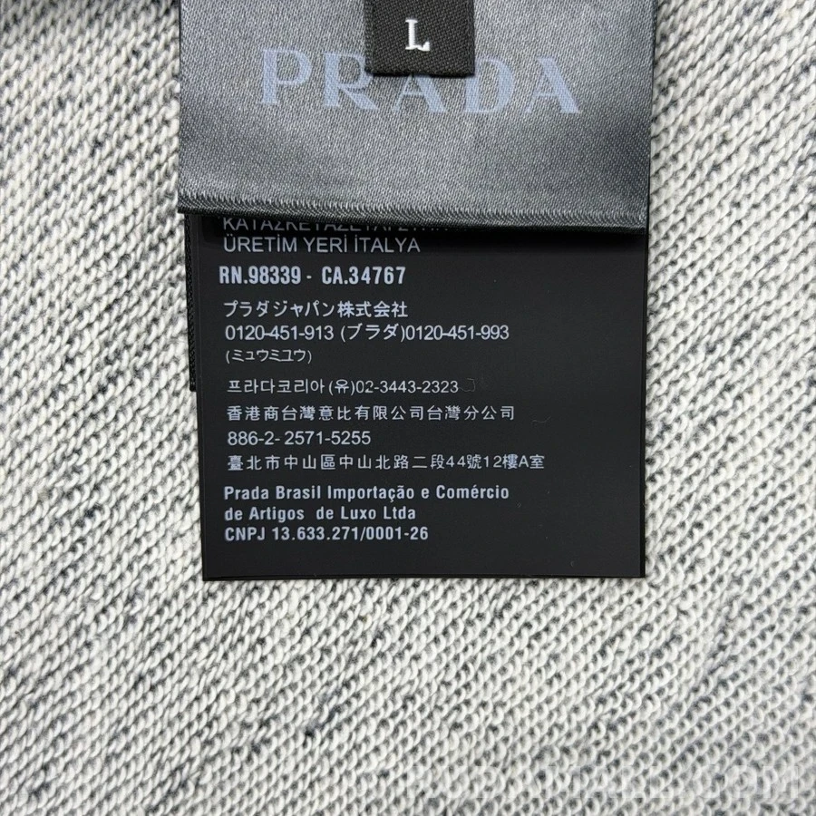 프라다 프라다 복고 비행기 자수 긴팔 티셔츠 상세 이미지