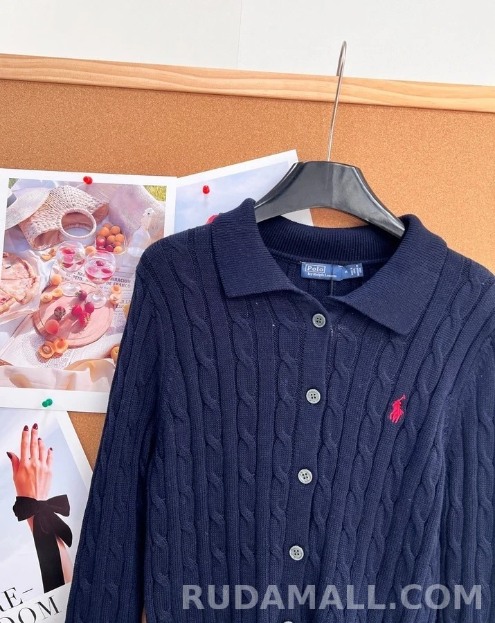 폴로 랄프 로렌 폴로 랄프 로렌 폴로 카라 케이블 가디건 상세 이미지