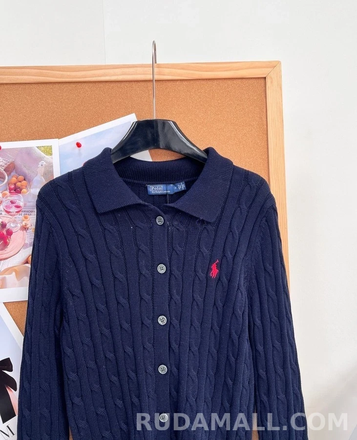 폴로 랄프 로렌 폴로 랄프 로렌 폴로 카라 케이블 가디건 상세 이미지