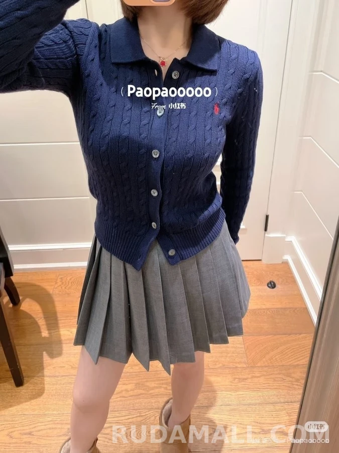 폴로 랄프 로렌 폴로 랄프 로렌 폴로 카라 케이블 가디건 상세 이미지
