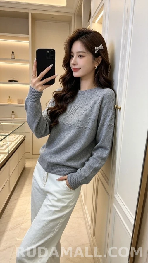 셀린느 셀린느 트리오페 로고 자카드 니트 상세 이미지