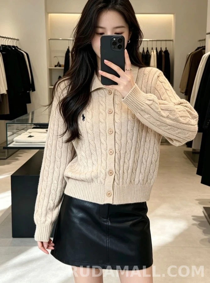 폴로 랄프 로렌 폴로 랄프 로렌 Polo 카라 케이블 니트 가디건 상세 이미지