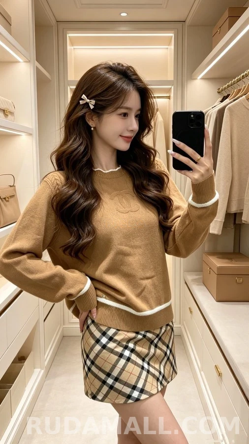 샤넬 샤넬 더블C 로고 스캘럽 니트 상세 이미지