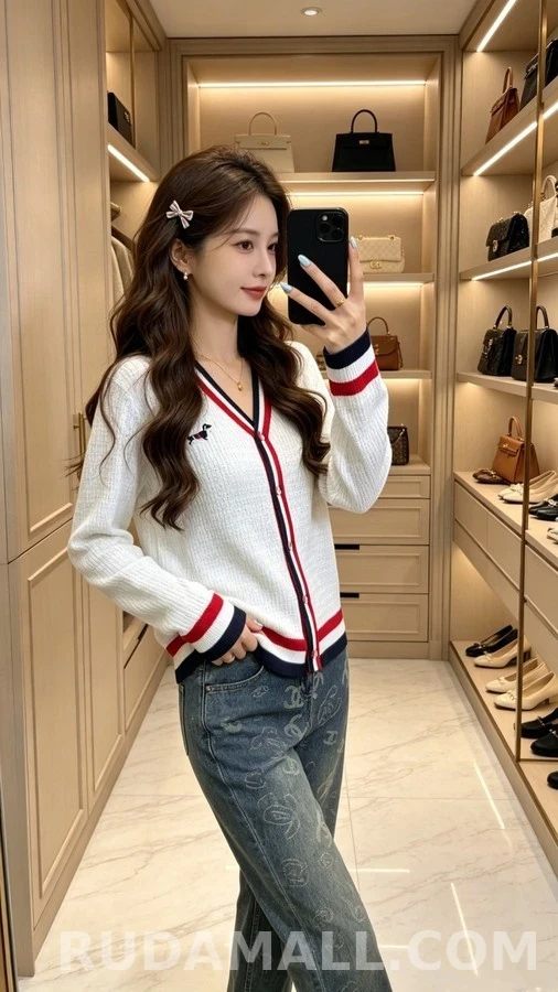톰브라운 톰브라운 닥스훈트 자수 삼선 가디건 상세 이미지