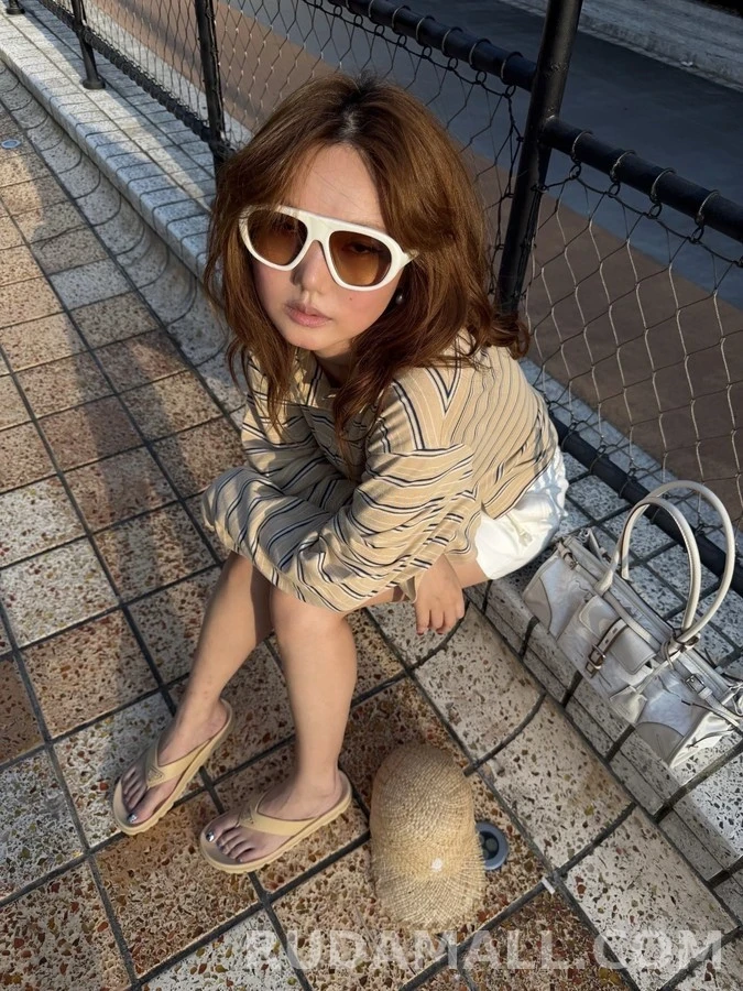 폴로 랄프 로렌 폴로 랄프 로렌 스트라이프 크롭 폴로 긴팔 티셔츠 상세 이미지
