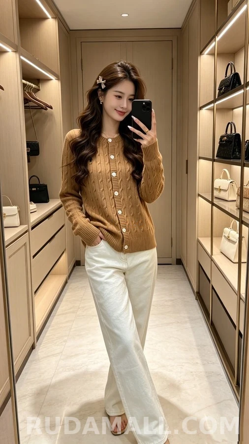 폴로 랄프 로렌 폴로 랄프 로렌 케이블 니트 라운드넥 가디건 상세 이미지