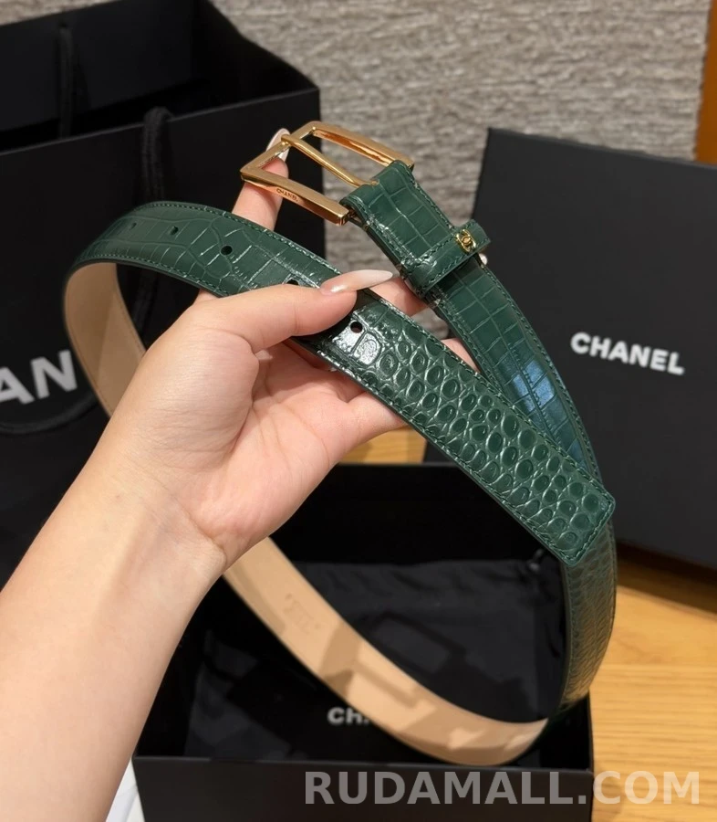 샤넬 샤넬 악어 엠보 레더 벨트 상세 이미지