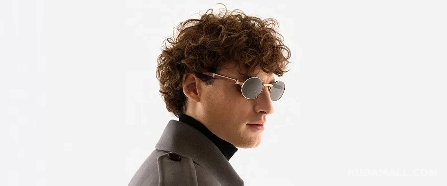 까르띠에 까르띠에 메탈 우드 템플 라운드 선글라스 상세 이미지