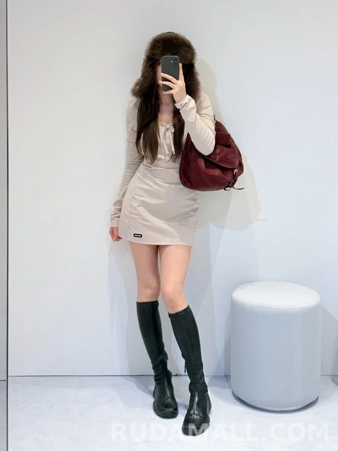 미우미우 미우미우 로고 리본 원피스 상세 이미지