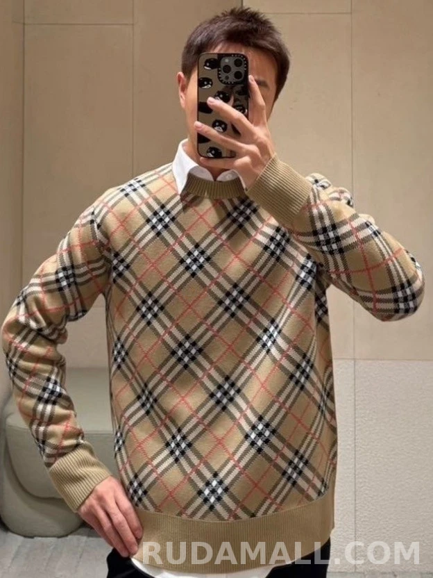 버버리 버버리 체크 아가일 니트 스웨터 상세 이미지