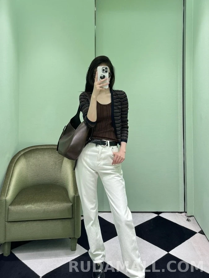 프라다 프라다 리브드 스트라이프 가디건 상세 이미지